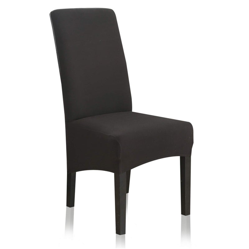 CCTFS Stretch Dining Chair Slipcovers, XL/Oversized Removable Washable Soft Spandex Extra Large Dining Room Chair Covers for Kitchen Hotel Table Banquet Solid Color (4 Per Set, Black) - Image 1